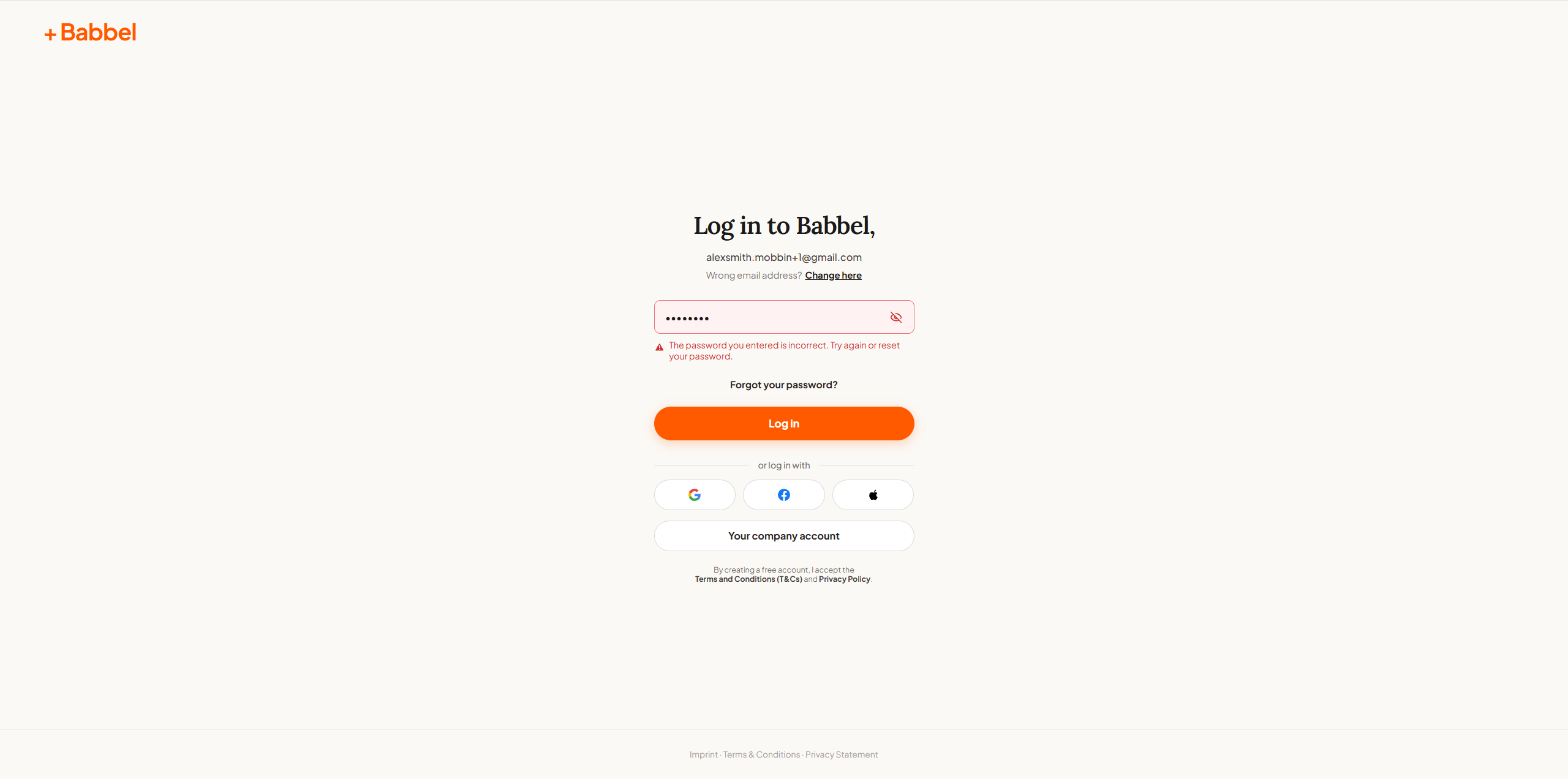 Babbel 品牌登录与表单校验 真实设计效果